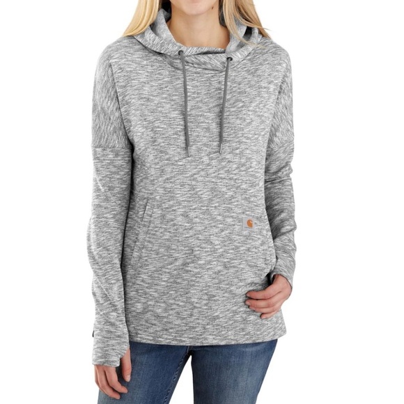 Carhartt Womens Plus Size Newberry Cowl‎ Neck Hoodie Heather Gray Sweatshirt XXL - Picture 1 of 16